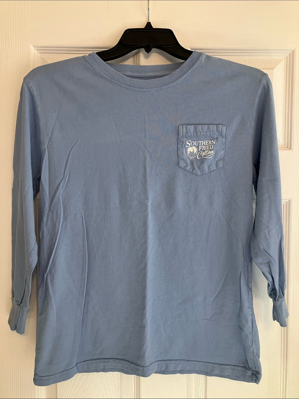 Southern Fried Cotton Youth L boy’s girl’s pocket front long sleeved crew shirt